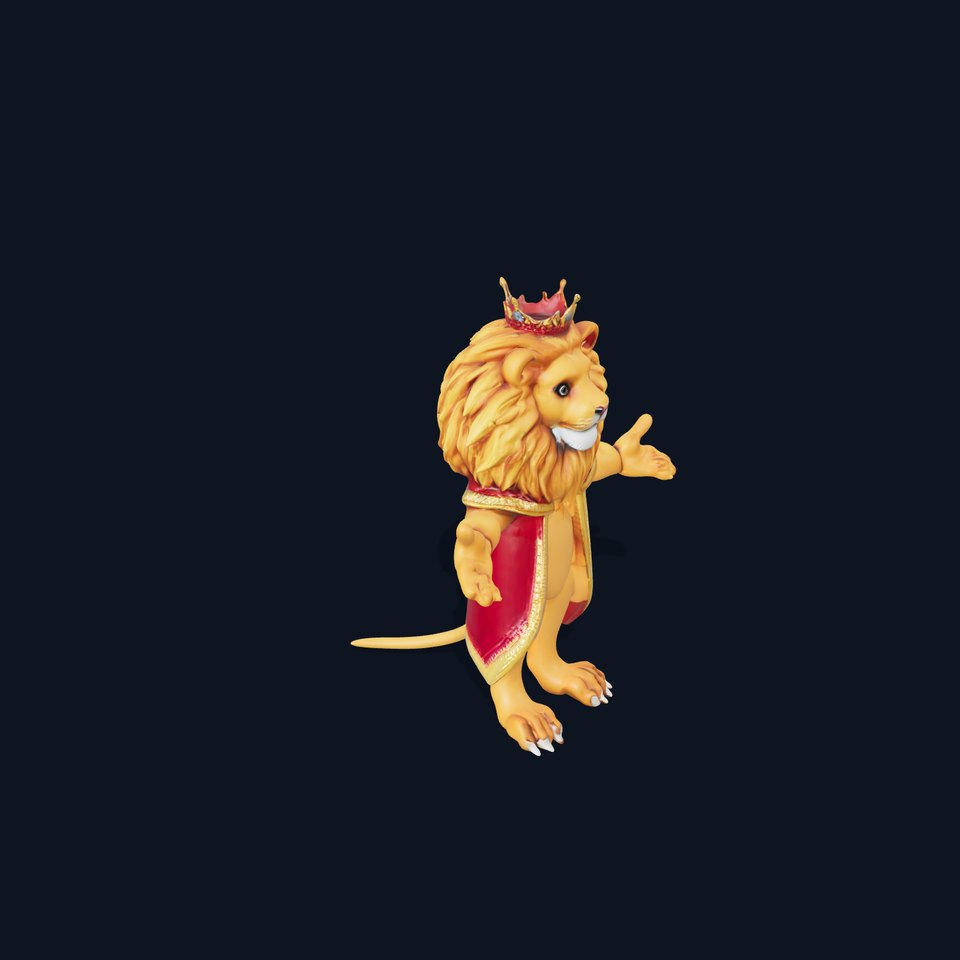 Majestic Lion King Character Model Rigged and Animated
